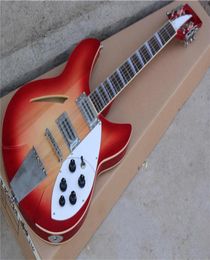 SemiHollow Sunburst body 12 Strings Electric Guitar with Body BindingRosewood FingerboardWhite Pickguardcan be customized6113143