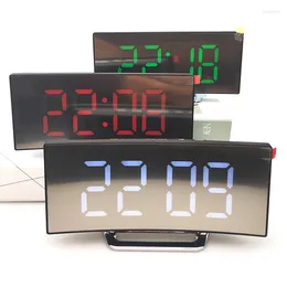 Table Clocks Electronic Alarm Clock Digital LED Large Display MirrorNoiseless Design Multifunction USB Desk Horloge Decor