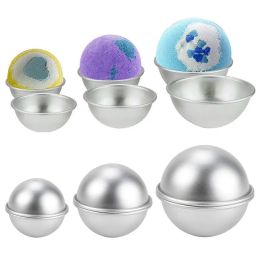 2PCS Round Aluminium Alloy Bath Bomb Moulds DIY Tool Bath Bomb Salt Ball Homemade Crafting Gifts Semicircle Sphere Mould