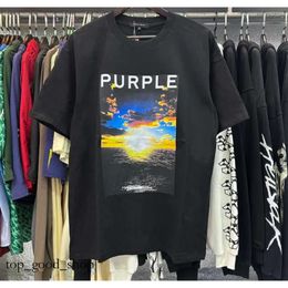 Purple Brand T Shirt Men Women Inset Crewneck Collar Regular Fit Cotton Print Tops US S-xl More Colour 51