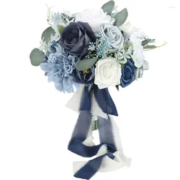 Decorative Flowers KX4B Wedding Bouquet Artificial Bride Holding Flower Romantic-Engagement Party Decor