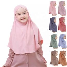 Hijabs for Kids Girl Muslim Islamic Scarf Shawls Soft Stretch Material for 7 to 12 years old Girl Wholesale 60cm Children Hijabs