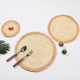 Table Mats Anti-slip Dining Mat Set Of 2 Heat Resistant Straw Woven Placemats Reusable Coasters For Kitchen