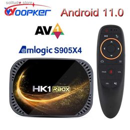 Set Top Box Woopker HK1 RBOX X4S Android 11 Smart TV Box Amlogic S905X4 8k AV1 Media Player 4G 128GB BT4.0 YouTube Google Voice Set-top Box Q240330