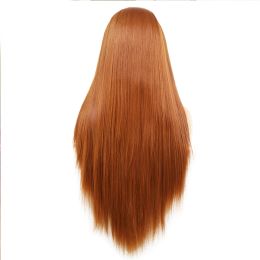 AIMEYA Long Straight Lace Wigs For Women Ginger Black Grey Cosplay Wig Synthetic Hair Wigs Lace Wig Free Part Lace Frontal Hair