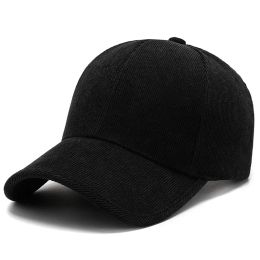 Brand Men's Baseball Cap Autumn Winter Casual Solid Corduroy Hard Top Cap Snapback Caps for Women Bone Gorras Dad Hat Wholesale