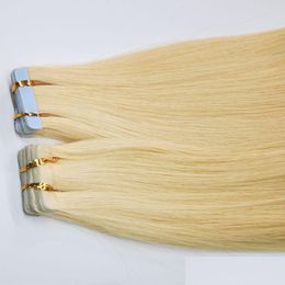 Skin Weft Hair Extension Sale Human Thick Seamless Invisible Tape Remy 100G Natural Color 20 22 24Inch Drop Delivery Products Virgin Dh6Jy