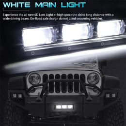 6D Slim LED Light Bar Work Light 8'' 14'' 20 inch 12V 24V Amber DRL Driving Fog Lamp Led Bar For Jeep LADA Offroad ATV UAZ SUV