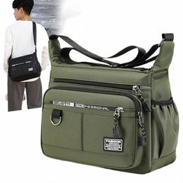 men's Menger Crossbody Shoulder Bags Men Small Sling Pack For Work Busin Waterproof Oxford Packs Satchel Purse 72U4#