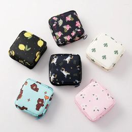 Storage Bags Cute Bear Large Capacity Sanitary Napkin Girls Cartoon Physiological Period Tampon Organiser Bag Mini Supplies