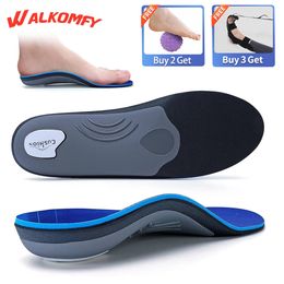 Walkomfy Heavy Duty Support 210Lbs Plantar Fasciitis Insoles Arch Ortic Inserts Flat Feet Heel Pain Relief Ortics 240318