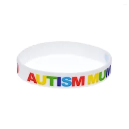 Bangle 50 Pcs Love Autism Mum Silicone Bracelet For Women Gift Black And White