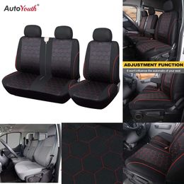 Upgrade AUTOYOUTH Universal 2+1 Truck Durable Polyester Fiber Seat Cover Football Style Car Interior