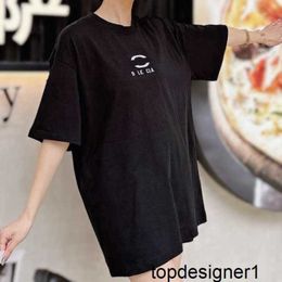 Designer High version summer trendy brand Paris B family loose and comfortable pure cotton short sleeved T-shirt for couples Korean version fashionable top 0KRE
