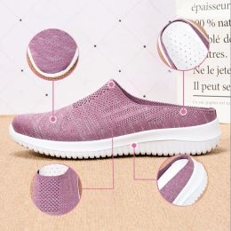 Women Vulcanised Shoes Flat Shoes Single Shoes Ultra Light Breathable Mesh Slipper Plus Size Loafer Zapatos De Mujer