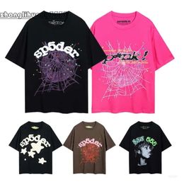 Mens T Shirts Poloshirt Shirt Sp5der Spider 555 Womens T-shirt Fashion Street Clothing Web Pattern Summer Sports Wear Designer Top Size XS-2XL Brands 2024