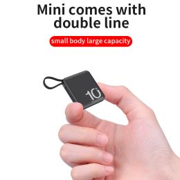 Mini Power Bank 30000mAh Portable External Battery Pack Built in Cable Powerbanks Spare Batteries for iPhone14 Samsung Xiaomiung