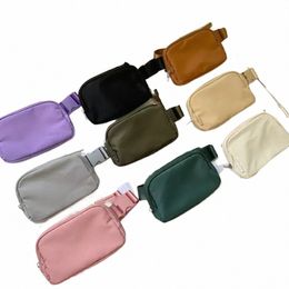 lulu Waist Women Fanny Pack Chest Shoulder Belt Bag Fi Packs Party Crossbody Lady Travel Phe Pouch Purse Bum Metal Words p3IZ#