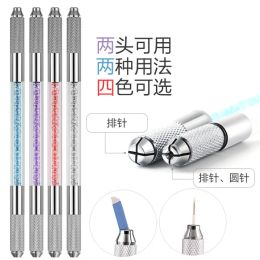 Machine 200pcs Manual Double Crystal Acrylic Tattoo Pen Microblading Permanent Makeup Eyebrow Tools 2 Usage