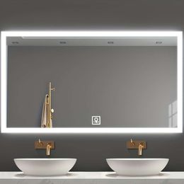 1pc LED Bathroom Smart Screen, Led Light Luminous Makeup Wall Mounted HD Mirror, White Light, Single Touch (US Standard)