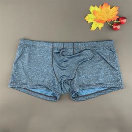 Men Long Sleeve Boxers Bulge Pouch Elephant Nose Underwear Erotic Male Enhance Underpants Breathable Cosy Shorts Plus Size M-XXL