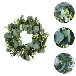 Decorative Flowers Eucalyptus Wreath Green Leaf Garland Artificial Vine Spring Party Porch Front Door Decoration