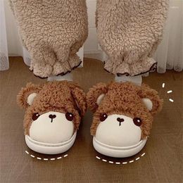 Slippers INS Plush Confinement Cotton Shoes Korean Cartoon Cute Alpaca Indoor Soft Bottom Non-Slip Warm Female Winter