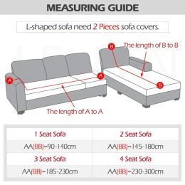 Waterproof Elastic Sofa Covers 1/2/3/4 Seats Solid Couch Cover L Shaped Sofa Cover Protector Bench Covers