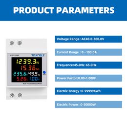 AC monitor 110V 220V 380V 100A Voltage Current Power Factor Active KWH Electric energy Frequency Metre VOLT AMP