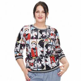astrid Women's t-shirt 2022 Silk Top Plus Size Female Clothing Vintage Fi Anime Carto graphic Print Funny blouses Trends G6Xv#