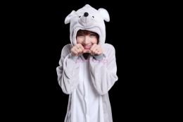 Adults Flannel Kigurumi Animal Costume Grey Rat Mice Womens or Men's Onesies Pyjama for Halloween Carnival Party