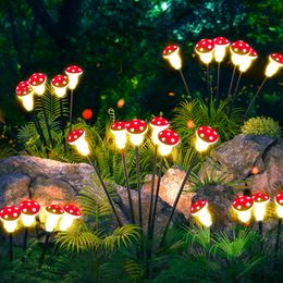 Solar Sway Lights 6LED Outdoor Waterproof Firefly Mushroom Pathway Solar Lamp Garden Lawn Yard Patio Decor Light