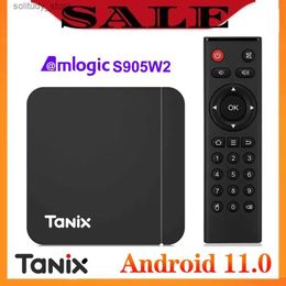Set Top Box Tanix W2 Amlogic S905W2 Android 11.0 Smart TV Box Android 11 Media Player H.265 AV1 Dual WiFi HDR 10+4GB32GB Set-top Box 2G16G Q240330