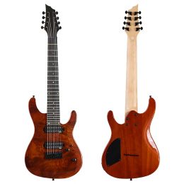Guitar 24 Frets Electric Guitar 8 Strings Musical Instruments 39 Inch Tree Burl Skin Top Solid Okoume Wood Body New Arrival