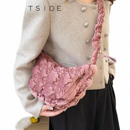 leftside Soft Dacr Crossbody Bag for Women 2023 Korean Fi Fabric Shoulder Bag Famle Underarm Handbags and Purses c2Zv#