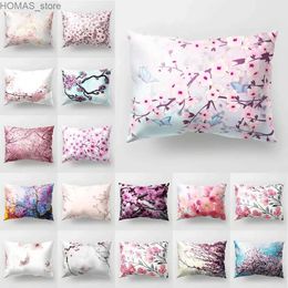 Pillow Colorful flower branches Art Home Decoration Embrace case elegant fashion bedroom living room sofa cushion cover 30x50 Y240401