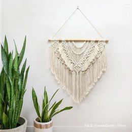 Tapestries 2024 Real Macrame Wall Hanging Tapestry Hand Woven Bohemian Style Home Boho House Decration Background Decor Livingroom Bedroom