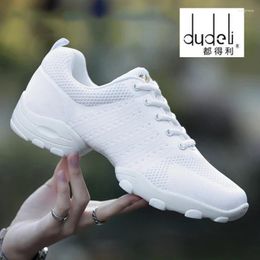 Dance Shoes Modern Soft Men Sports Increased Anti-skid Square Sneakers Net Jazz Fitness Team Performance