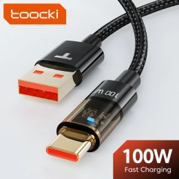 Toocki LED 100W USB Type C Cable Fast Charging Charger Cable 6A USB A to Type C Data Cord For Huawei P50 Xiaomi POCO Samsung