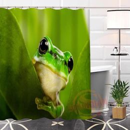 Shower Curtains Custom Green Frog Eco-Friendly Fabric Modern Curtain Bathroom Waterproof 12 Hooks For The High Quality Gift