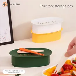 Disposable Flatware Small And Portable 89g Sauce Box Concave Design 4 Types Fruit Fork Storage Desktop Smooth Without Burrs