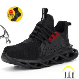 Boots 2021 Summer New Men's Safety Shoes Antipuncture Work Shoes Beautiful Breathable Soft Steel Toe Capwork Shoes Men Waterproof