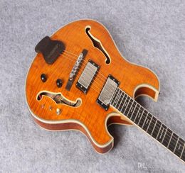 Custom factory new whole and retail hollow body chromeplated hardware electric guitar9860911