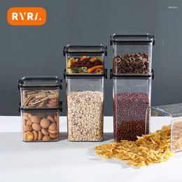 Storage Bottles Kitchen Containers Organiser Square Airtight Can Moisture-proof Preservation Box Transparent Stackable Tank