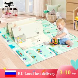 Large Size Foldable Cartoon Baby Play Mat Xpe Puzzle Childrens Mat Baby Climbing Pad Kids Rug Baby Games Mats Toys For Children 240318