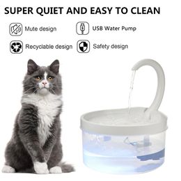 Pet Water Fountain Swan Neck Shaped Cat Water Dispenser Prevent Dry Burn Drinking Fountain 2L With LED Light Bird Dog Drink Bowl