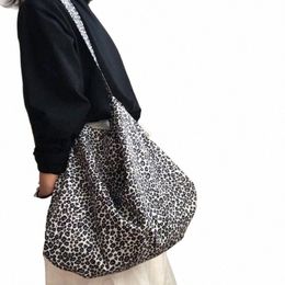 hylhexyr Women's Grey Leopard Shoulder Bag Corduroy Crossbody Bags Large Capacity Shop Carrier Cott Tote n0G0#