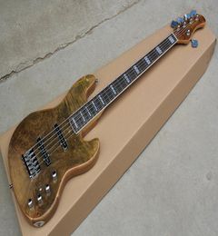 Factory Custom Brown 5string Electric Bass Guitar with Rosewood FingerboardChrome Hardwares2 PickupsOffer Customized9570719