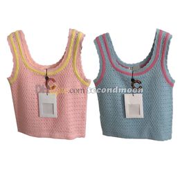 U Neck Tanks Top Women Breathable Knitted Tops Summer Elastic Vest Sleeveless Quick Drying Vests