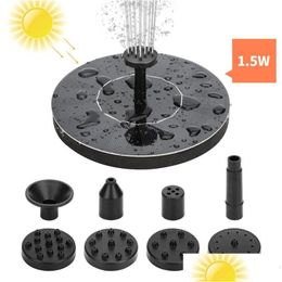 Watering Equipments 1.5W Solar Fountain With Water Flow Control Switch Rechargeable Floating For Garden Pond Swimming Pool Quick Deliv Dha6V
